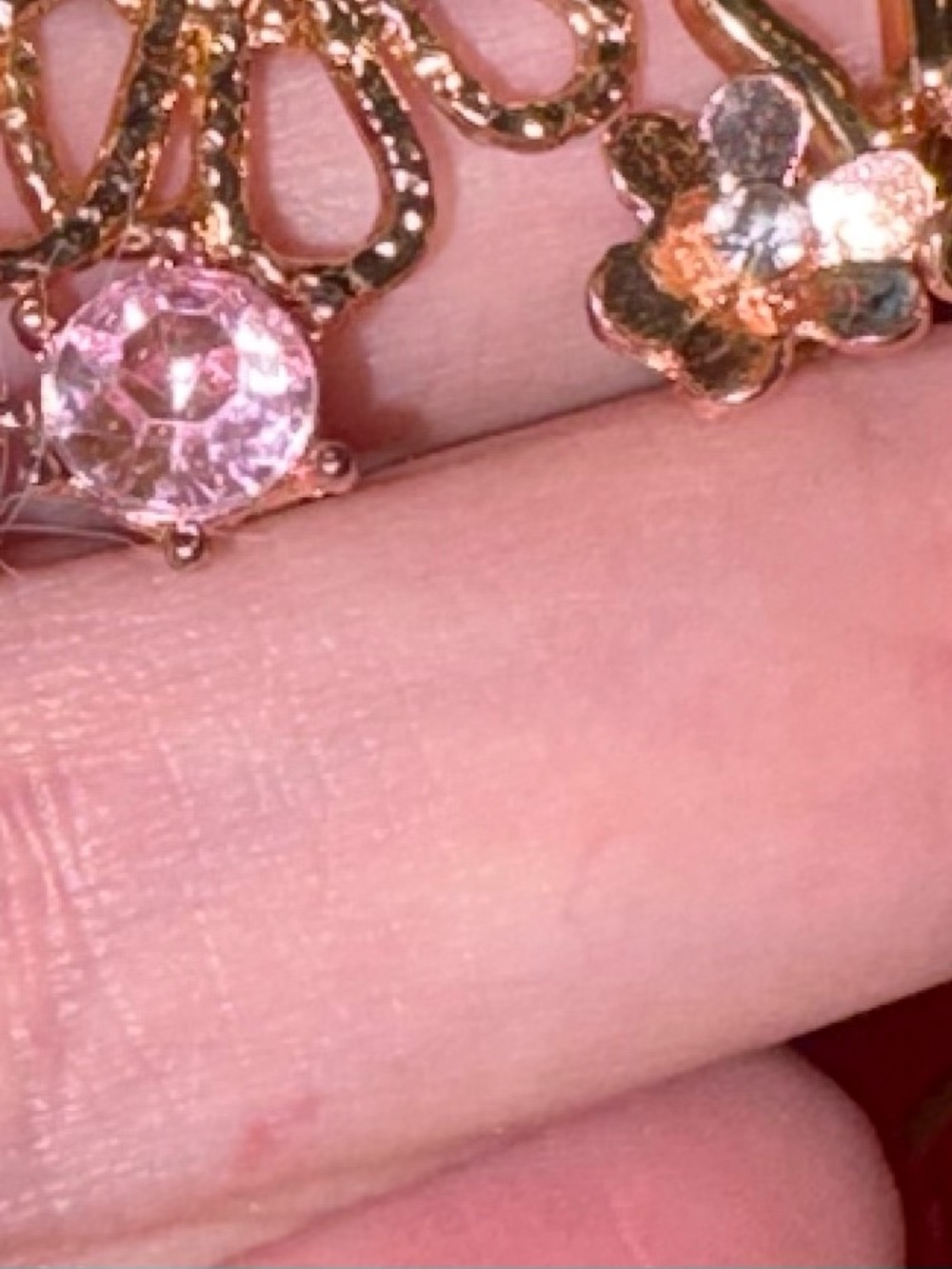 Pink Crystal & Flower Stud Earrings 2-Pair Set